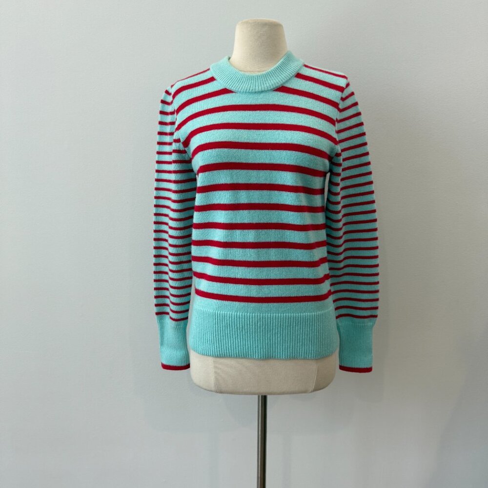 SOLD Addison Bay Knit Cypress Active Sweater In Mint/Poppy Stripe NWOT Size XS - Picture 5 of 11